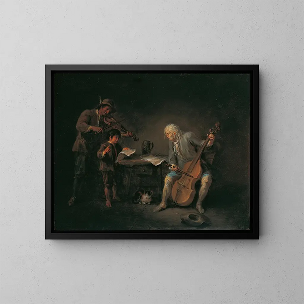 Musiciens - Martin Johann Schmidt — kehystetty taideteos seinällä