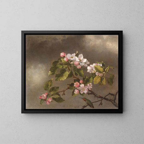 Colibri et fleurs de pommier - Martin Johnson Heade — kehystetty taideteos seinällä