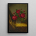 Jacqueminot-ruusut - Martin Johnson Heade — kehystetty taideteos seinällä