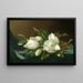 Magnolioiden vaaleansinisestä samettikankaasta - Martin Johnson Heade — kehystetty taideteos seinällä