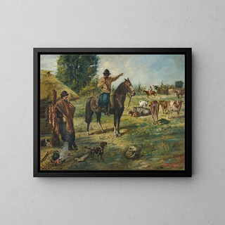 Le fermier et le paysan rebelle - Martín Boneo — kehystetty taideteos seinällä