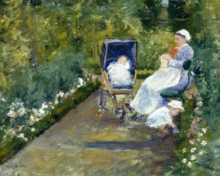 Lasten puutarhassa - Mary Cassatt — näkymä teoksesta
