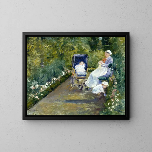 Lasten puutarhassa - Mary Cassatt — kehystetty taideteos seinällä