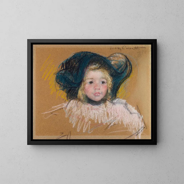 Tête de Simone en bonnet vert à bord ondulé n° 2 - Mary Cassatt — kehystetty taideteos seinällä