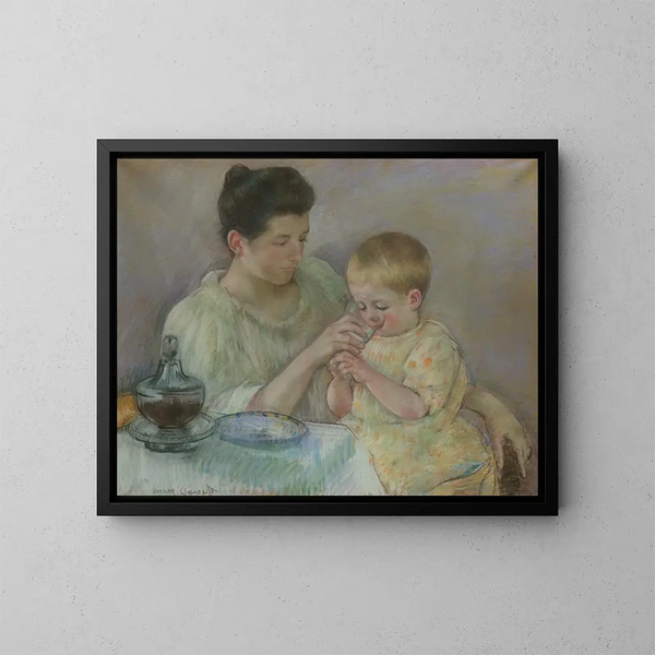 Äiti imettää lastaan - Mary Cassatt — kehystetty taideteos seinällä