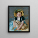 Sara avec son chien - Mary Cassatt — kehystetty taideteos seinällä