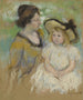 Simone istuu nurmella äitinsä vieressä - Mary Cassatt — näkymä teoksesta