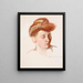 Croquis de la tête de Mère Jeanne regardant vers le bas - Mary Cassatt — kehystetty taideteos seinällä