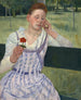 Femme avec un zinnia rouge - Mary Cassatt — näkymä teoksesta