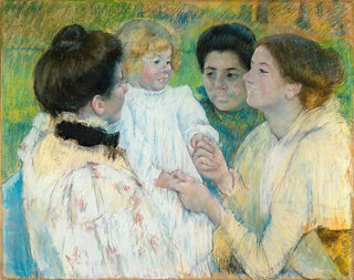 Naiset ihailemassa lasta - Mary Cassatt — näkymä teoksesta
