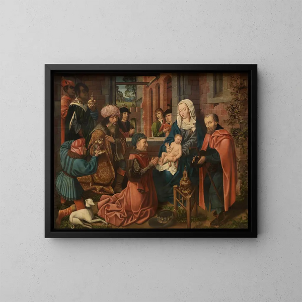 L-ihanteellinen Maalaus L'Adoration des Mages - Maître de Francfort — kehystetty taideteos seinällä