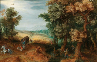 Mattheus Molanus - A wooded landscape with an ambush.webp