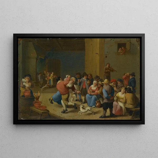 Mattheus van Helmont - A Tavern Interior With Drinking And Dancing Peasants.webp