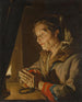 Vieille femme en prière - Matthias Stom — näkymä teoksesta