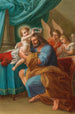 L'Enfant Jésus couronnant Saint Joseph avec des anges derrière - Mattia de Mare — näkymä teoksesta