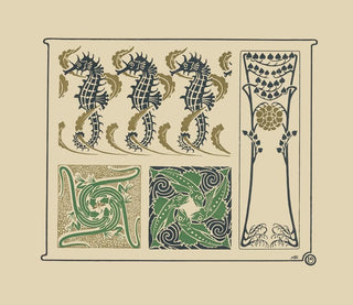 Maurice Pillard Verneuil - Abstract design based on seahorses fish lizards tiny leaves.webp
