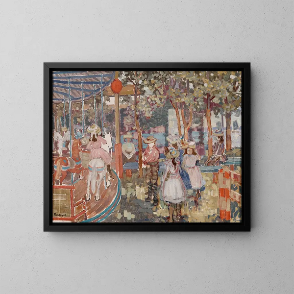 Carrousel - Maurice Prendergast — kehystetty taideteos seinällä