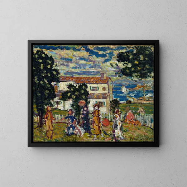Village de la Nouvelle-Angleterre - Maurice Prendergast — kehystetty taideteos seinällä