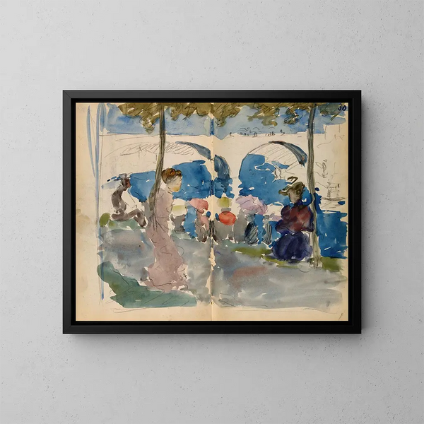 Pariisin luonnosvihko - Maurice Prendergast — kehystetty taideteos seinällä