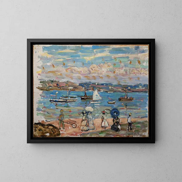 Promenade au bord de la mer - Maurice Prendergast — kehystetty taideteos seinällä