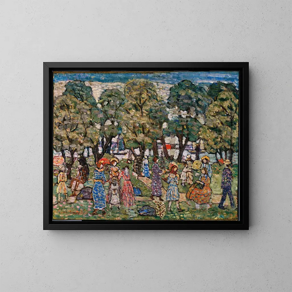 Puiden alla - Maurice Prendergast — kehystetty taideteos seinällä