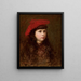 Portrait d'une fille au béret rouge - Maurycy Trębacz — kehystetty taideteos seinällä