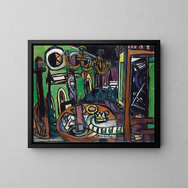 Maalauksen jäljennös Kulisseissa - Max Beckmann