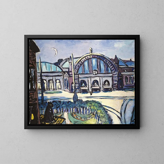 Frankfurtin päärautatieasemasta - Max Beckmann — kehystetty taideteos seinällä