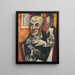 Autoportrait avec coupe de champagne - Max Beckmann — kehystetty taideteos seinällä