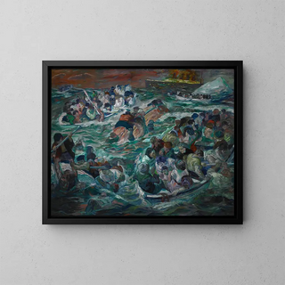 La Titanicin hukkuminen - Max Beckmann — kehystetty taideteos seinällä