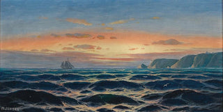Max Jensen - Sailing Ship By The Coast In The Evening Light.webp