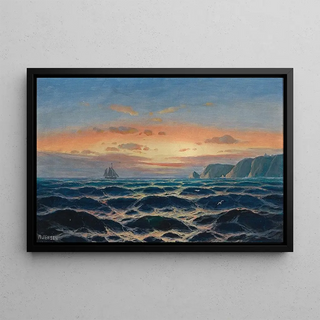 Max Jensen - Sailing Ship By The Coast In The Evening Light.webp