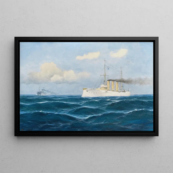 Max Jensen - The cruiser Nrnberg gives the order to stop to a merchant ship by flag signals.webp
