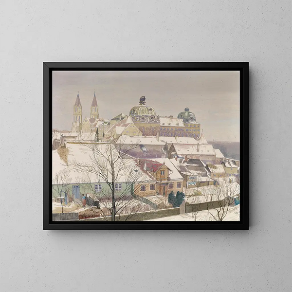 Klosterneuburg talvella - Max Kahrer — kehystetty taideteos seinällä