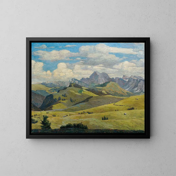 Alpe de Siusi Tyrol du Sud - Max Kahrer — kehystetty taideteos seinällä