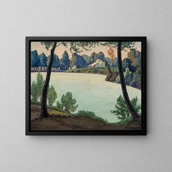 Lac d'argent près de Hflein - Max Kahrer — kehystetty taideteos seinällä