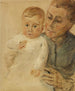 Pieni tytär Maria hoitajansa sylissä - Max Liebermann — näkymä teoksesta