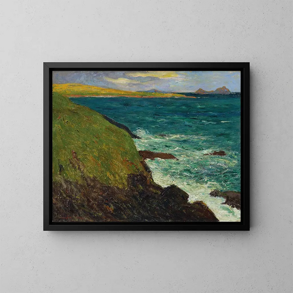 Bords de la côte Saint-Jean-du-Doigt, Bretagne - Maxime Maufra — kehystetty taideteos seinällä