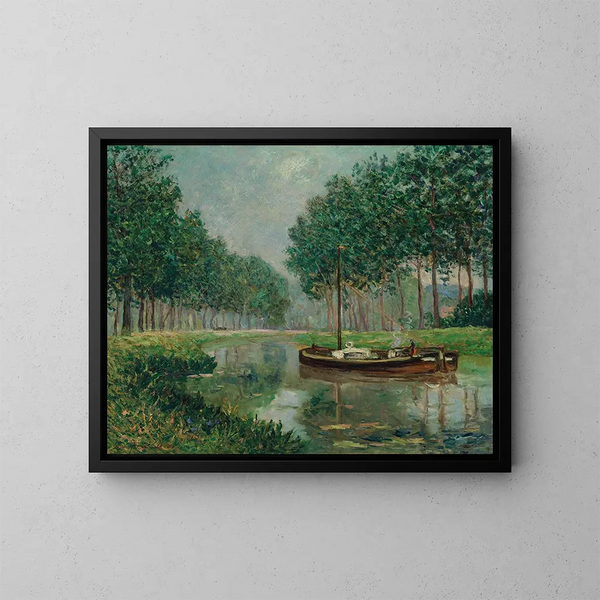 Chaland sur le canal - Maxime Maufra — kehystetty taideteos seinällä