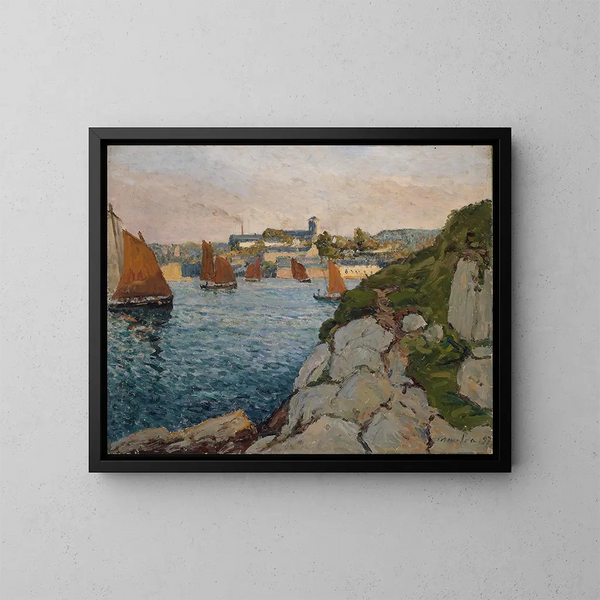 Douarnenez auringossa - Maxime Maufra — kehystetty taideteos seinällä