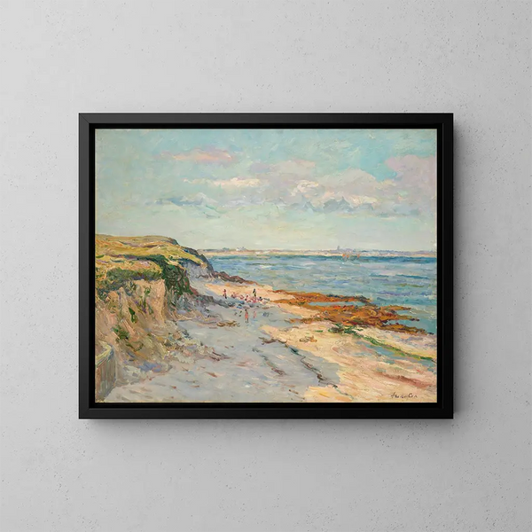 La Plage de Kerhostin, Morbihan - Maxime Maufra — kehystetty taideteos seinällä