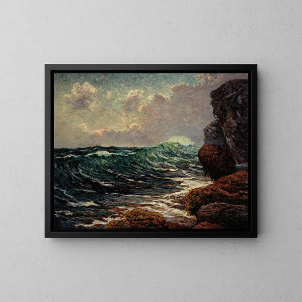 La mare montante à Port-Blanc - Maxime Maufra — kehystetty taideteos seinällä