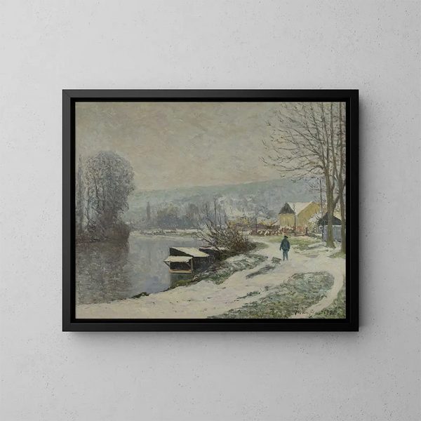 La neige à Port-Marly - Maxime Maufra — kehystetty taideteos seinällä