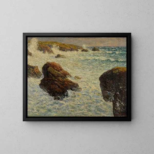 La tempête de Quiberon, Morbihan - Maxime Maufra — kehystetty taideteos seinällä