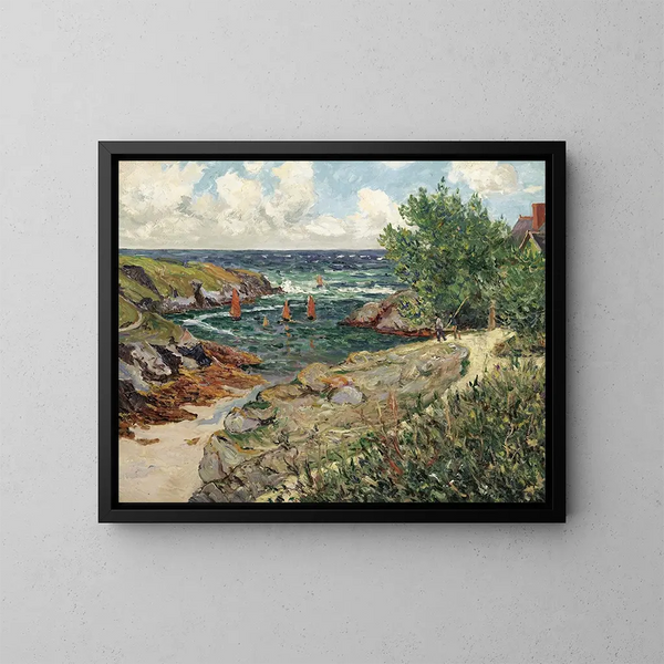 Goulpharin satama, Belle-Île-en-Mer - Maxime Maufra — kehystetty taideteos seinällä