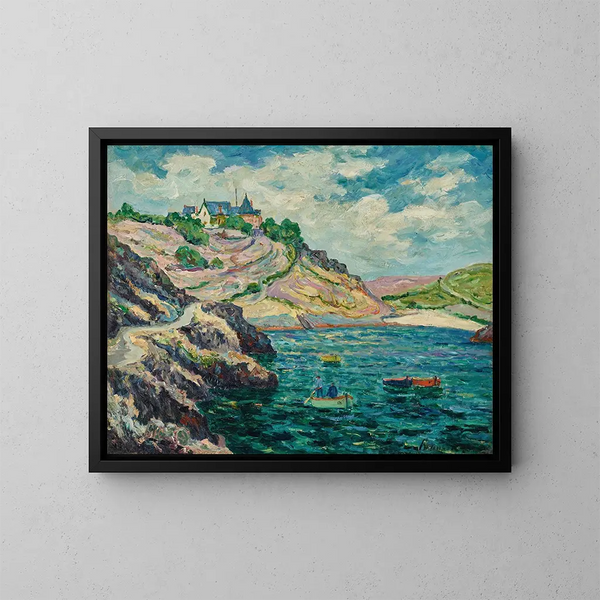 Le fond de l'anse de Port-Goulphar, Belle-Île - Maxime Maufra — kehystetty taideteos seinällä