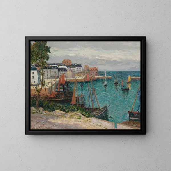 Le port de Sauzon, Belle-Île-en-Mer - Maxime Maufra — kehystetty taideteos seinällä