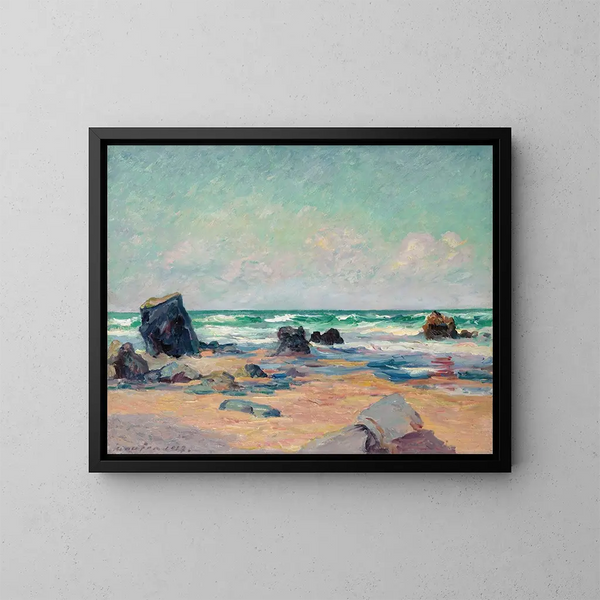 Mare basse, la plage de Port-Blanc, presqu'île de Quiberon - Maxime Maufra — kehystetty taideteos seinällä