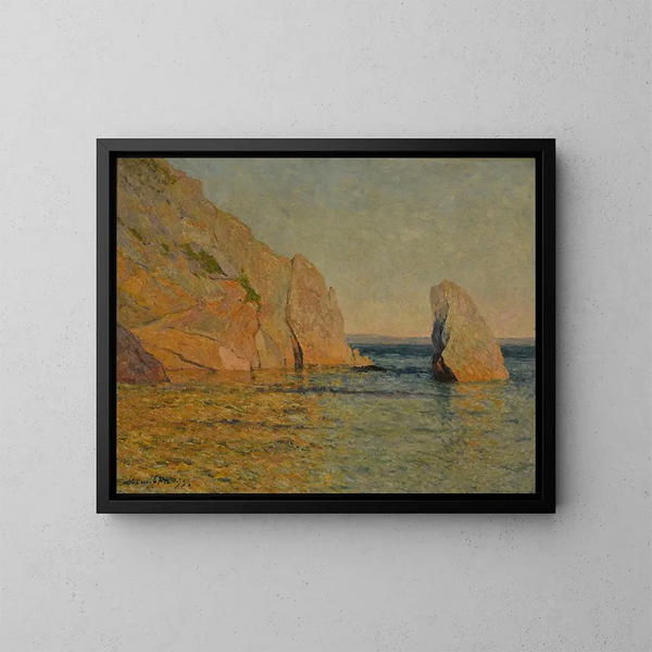 Rochers au coucher de soleil - Maxime Maufra — kehystetty taideteos seinällä