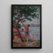 Saint-Tropez baigneurs sous le pinède - Maximilien Luce — kehystetty taideteos seinällä